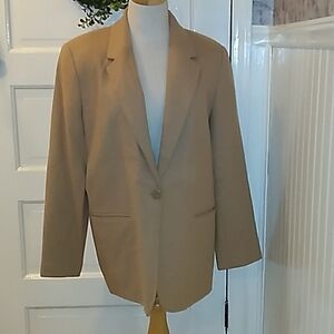 Requirements 14 wool blend tan blazer jacket